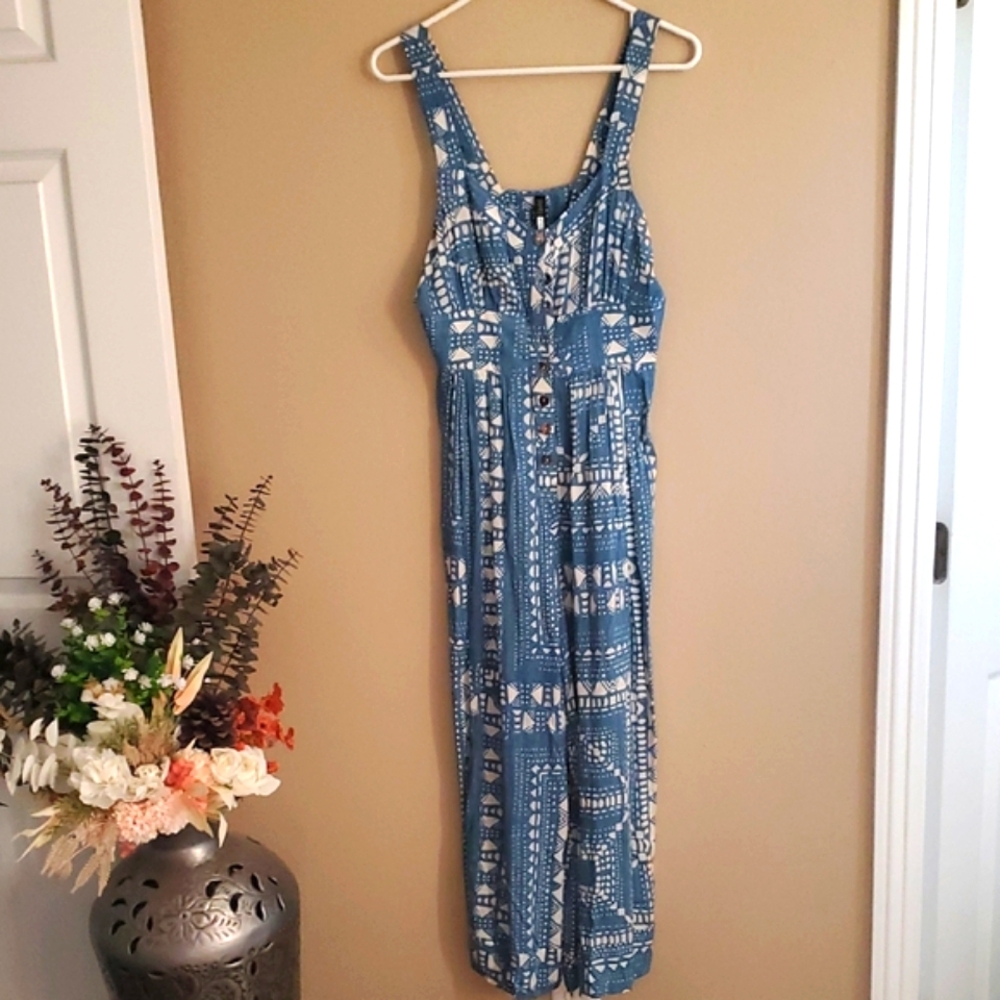 Plenty by Tracy Reese Blue and Cream Maxi Dress